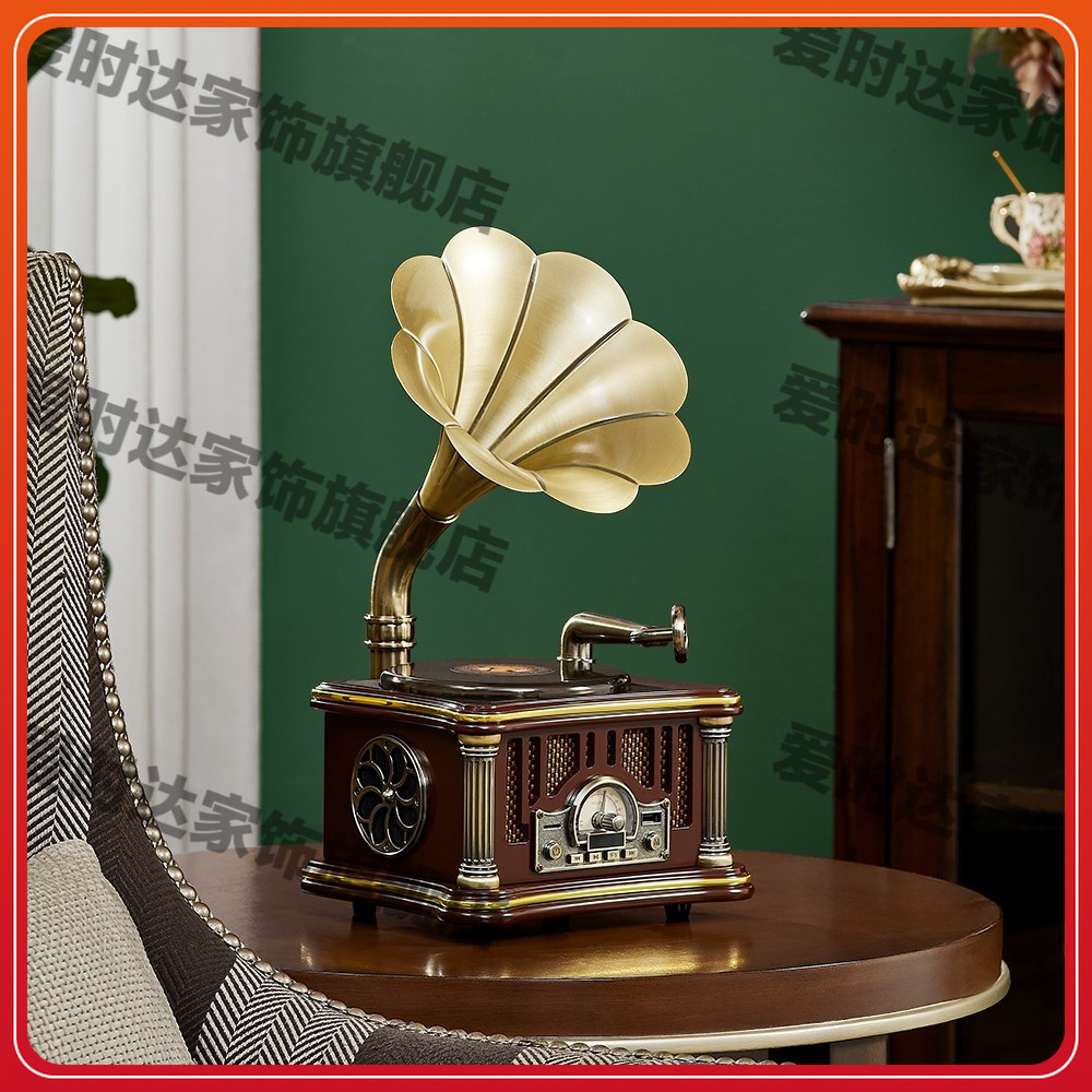 复古留声机摆件充电喇叭音响节日送礼品台面创意父亲节客厅礼品商品图