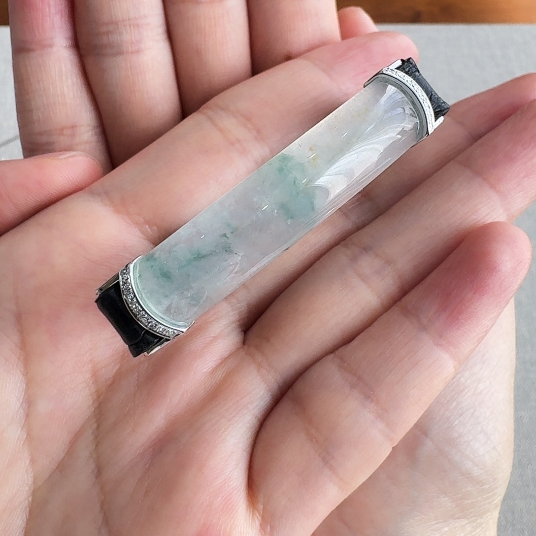 翡翠颈饰18K金镶嵌手牌