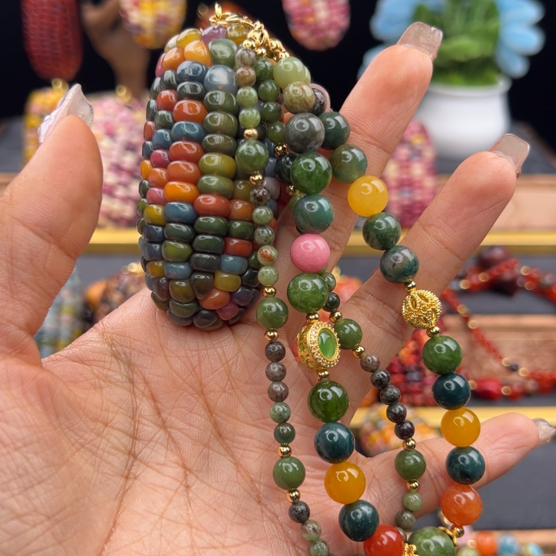 月***生非金属七彩文玩玉米专拍