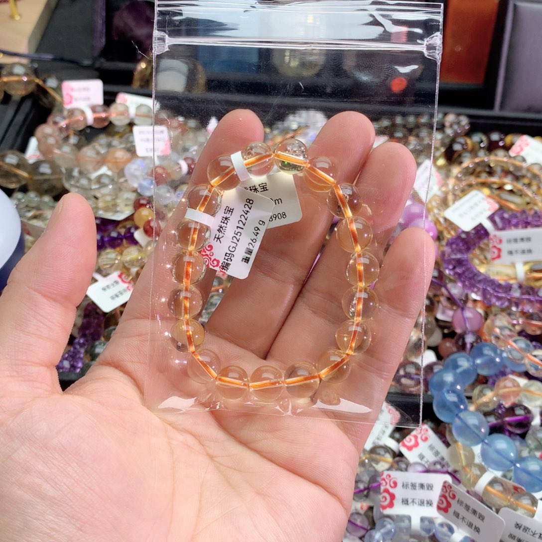 燕***妃水晶手链未镶嵌黄水晶手链10+