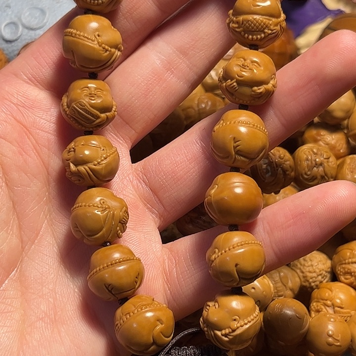 橄榄核手串/手链猴头精工弥勒