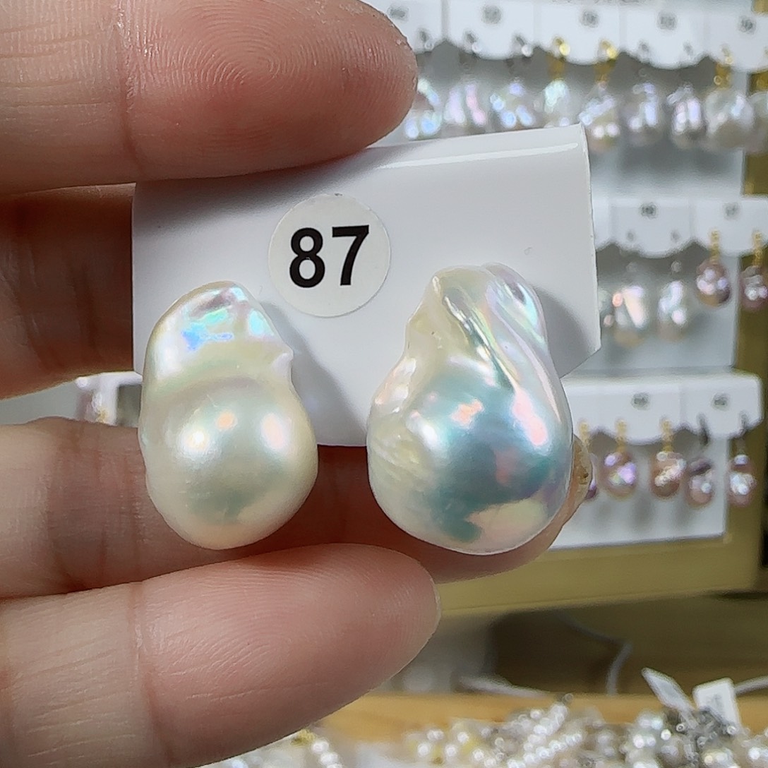 淡水珍珠耳钉（特价有瑕）银S925镶嵌