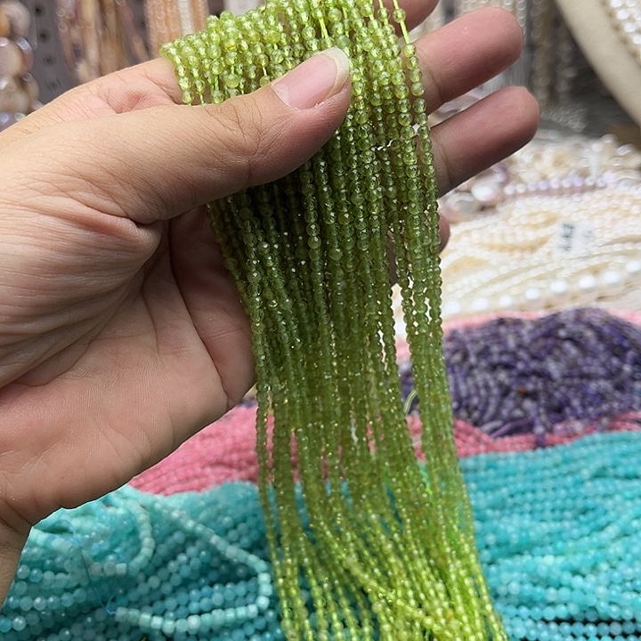 ****.玛瑙/玉髓未镶嵌珠宝半成品一条3mm橄榄石刻面