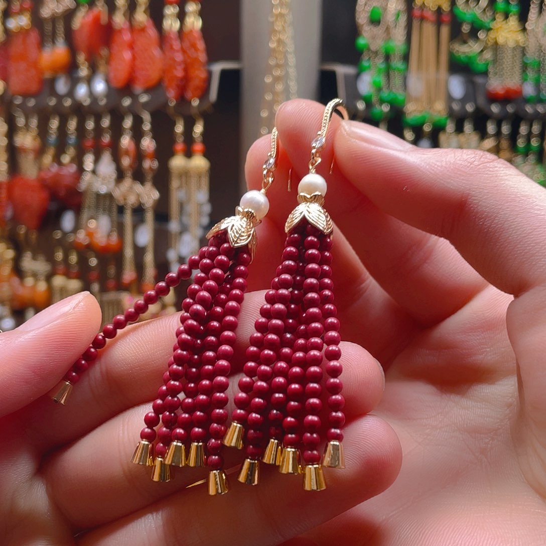 玛瑙/玉髓耳饰合金饰品