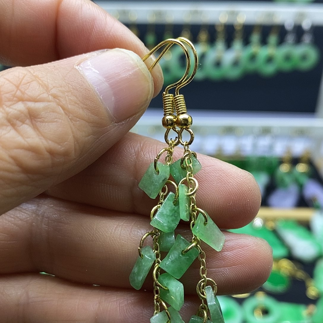 翡翠未镶嵌耳饰耳坠