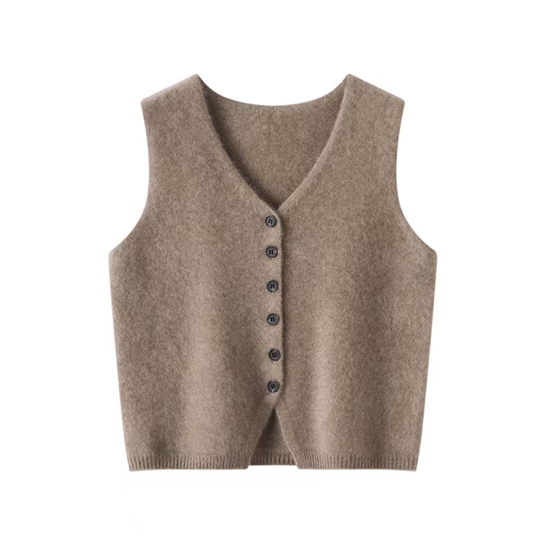 XYN痴迷品相！加厚系扣针织羊绒坎肩2520