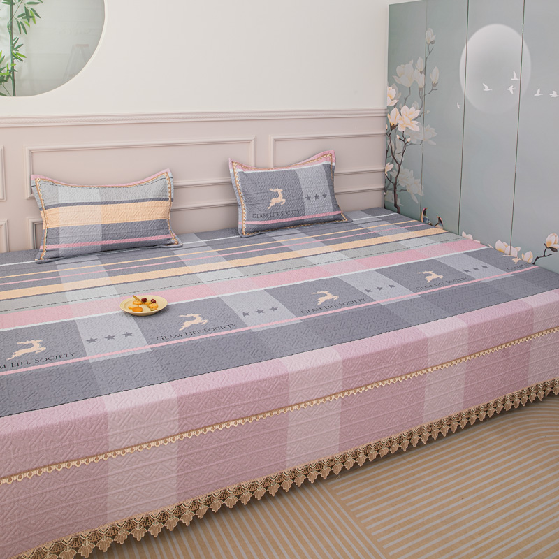 格子条纹防滑全棉夹棉大炕垫土炕床盖榻榻米垫床单火炕毯大尺寸