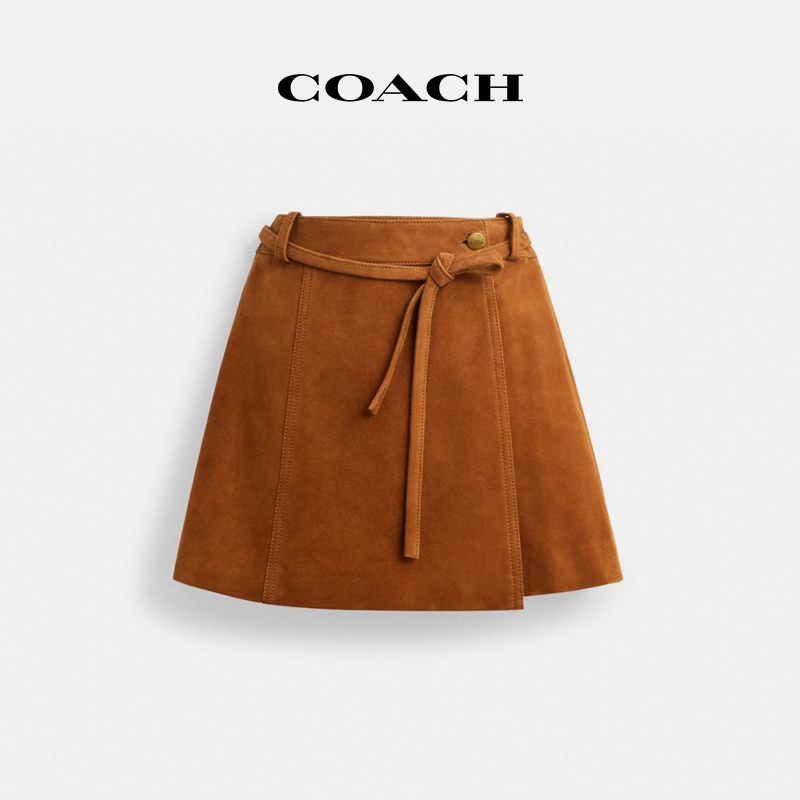 COACH/蔻驰 绒面皮革半身裙