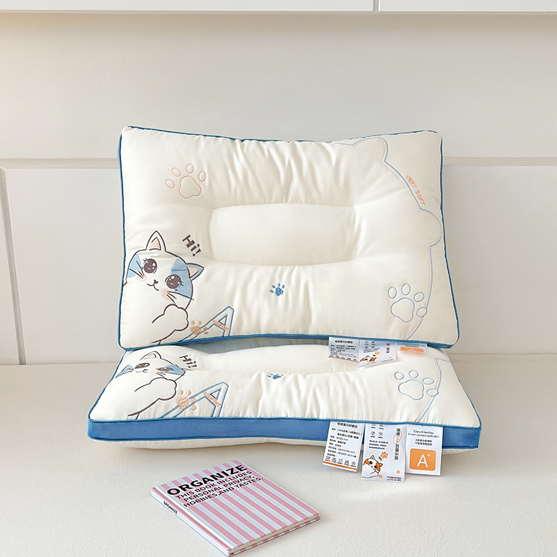 【中枕】高端全棉枕芯学生宿舍枕头单人一只装刺绣成人中高枕