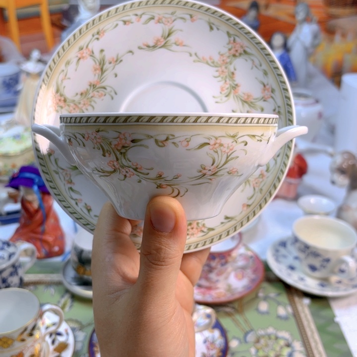 摆件欧洲中古瓷器好看冲鸭！