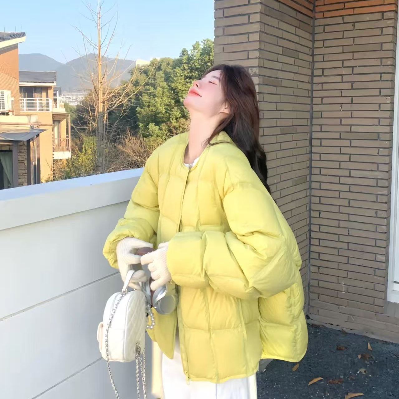 泡芙反季2025新款棉服可爱冬季韩版圆领时尚新款宽松保暖短款面包