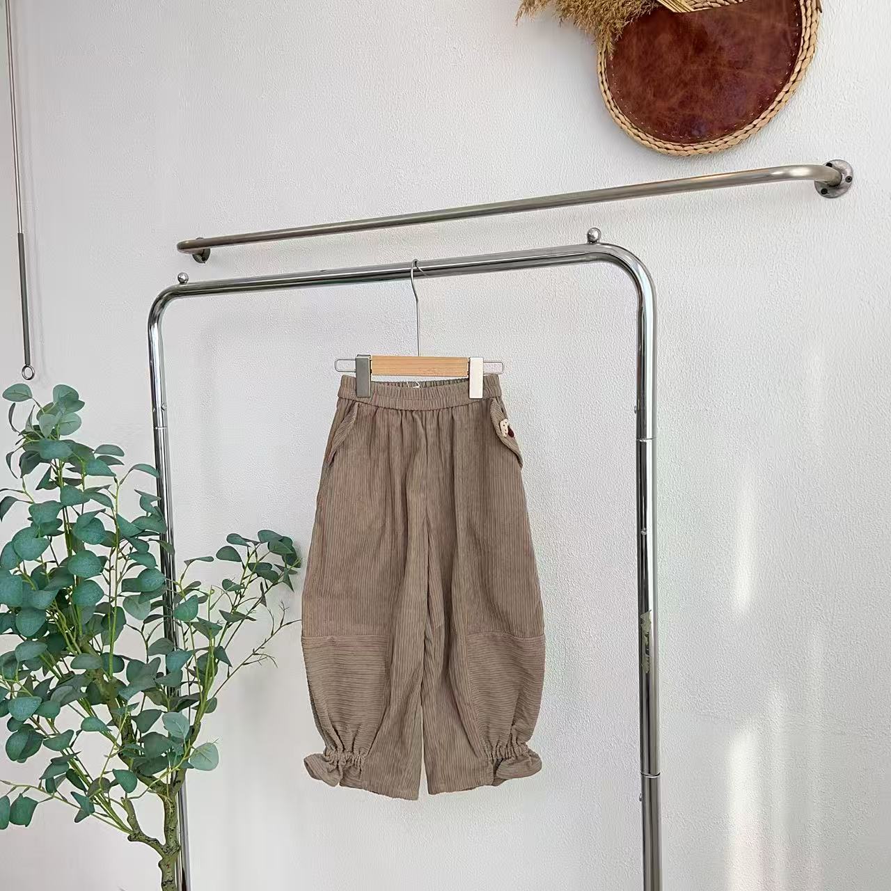 2813帕浅灰驼休闲长裤