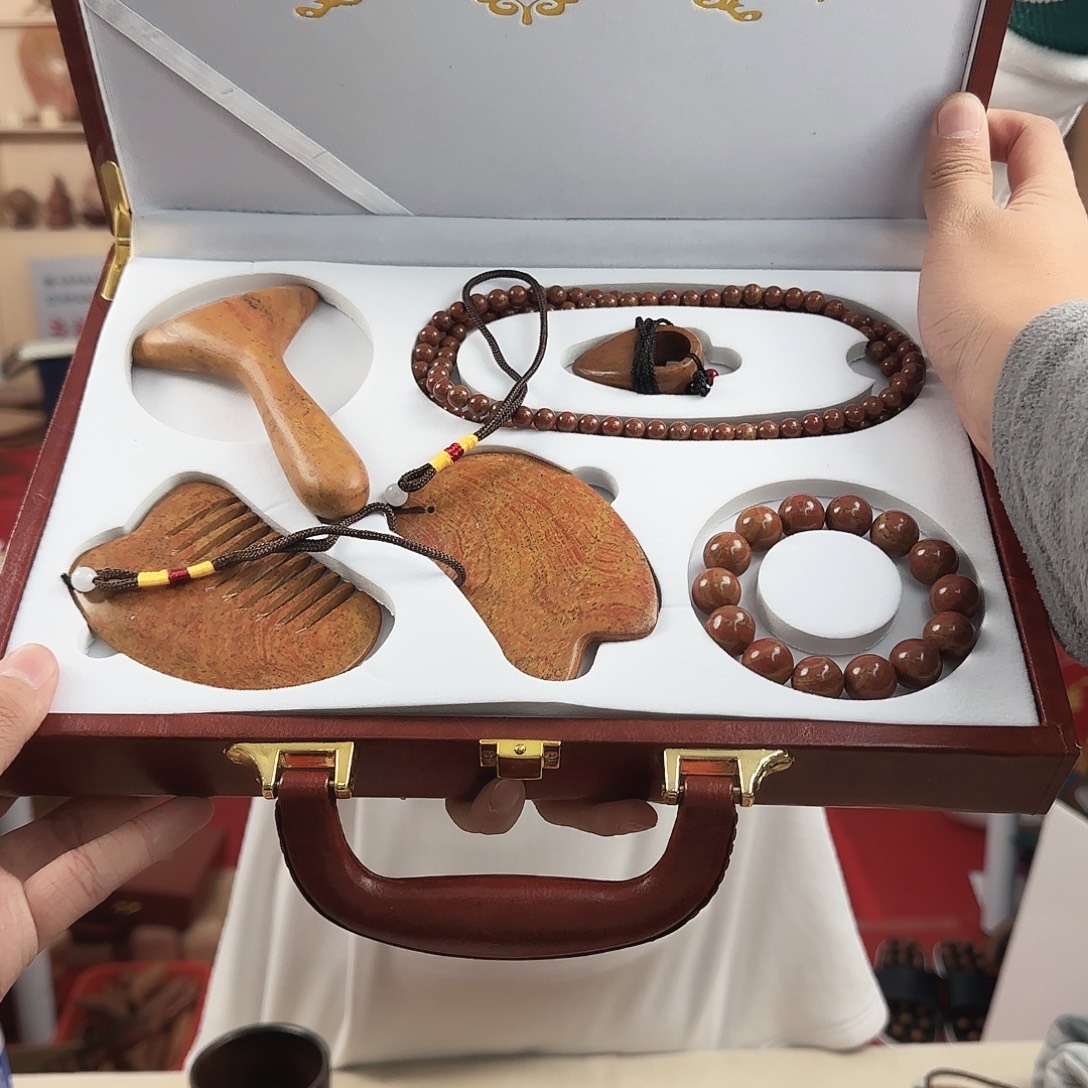泗水砭石精品高货六件套礼盒送人送礼
