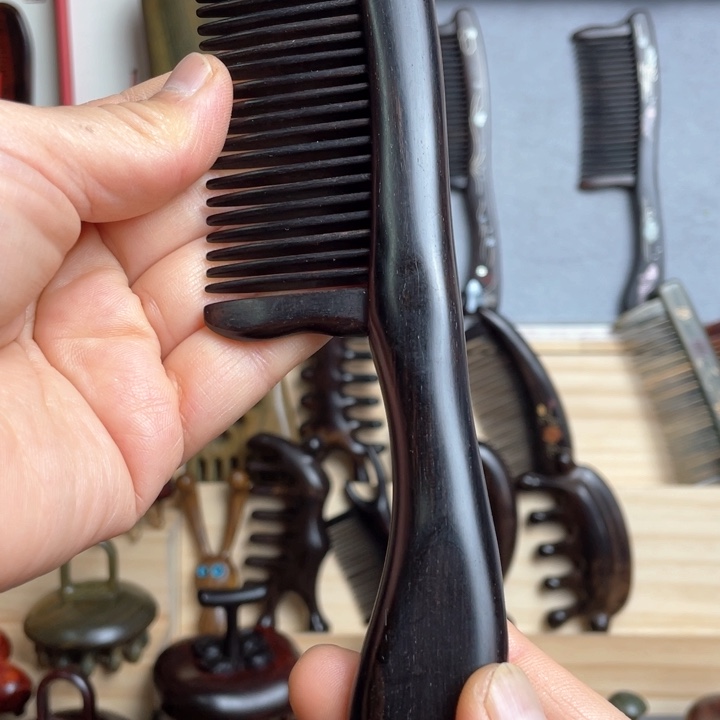 红酸枝木类相****见乌木插齿梳子