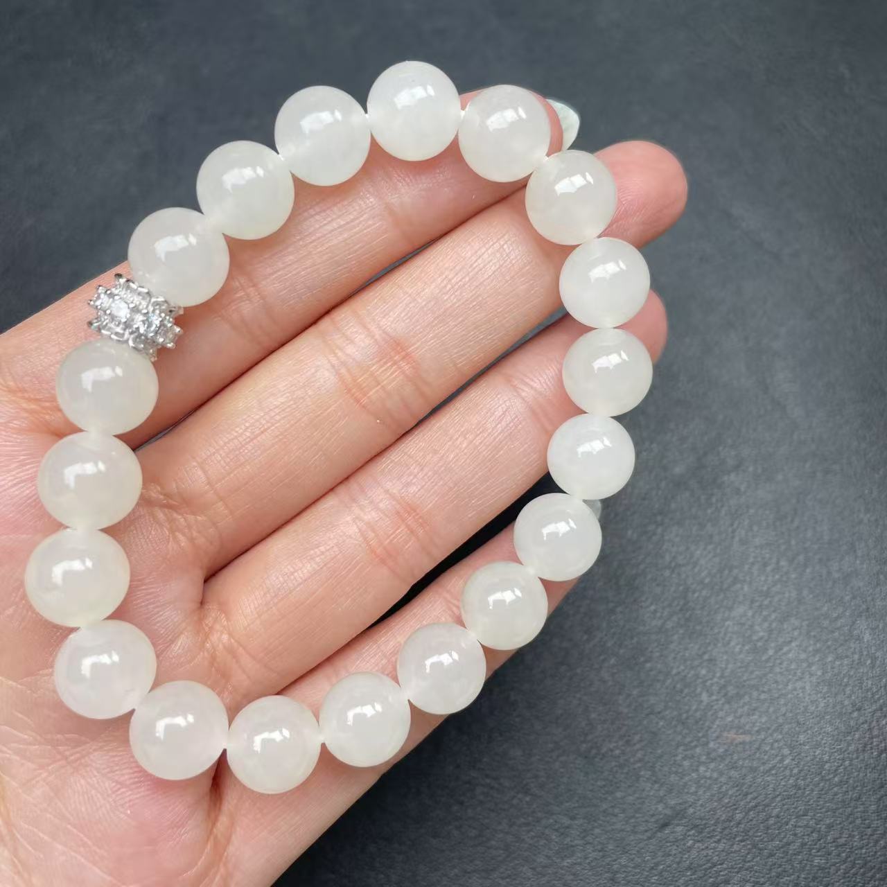 【玉经纶】-47870/HQ65-和田玉手串-/9MM+/19颗