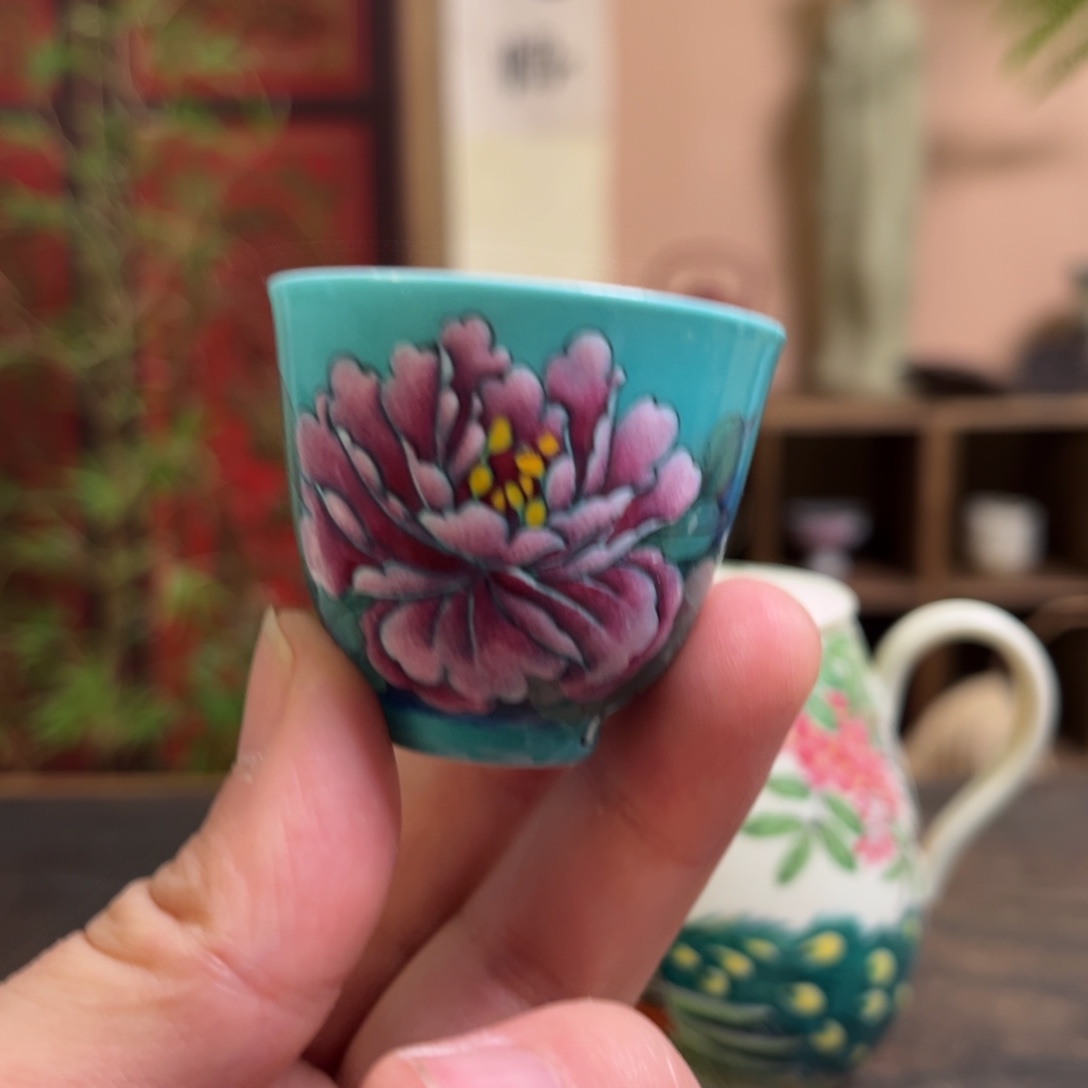 杯柴烧手工手绘陶瓷