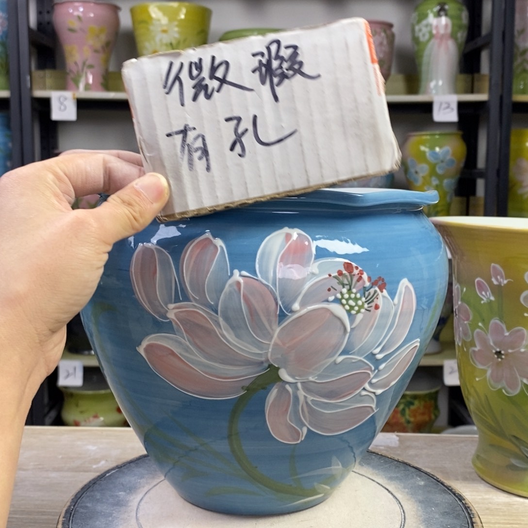 景德镇手工手绘陶瓷花盆