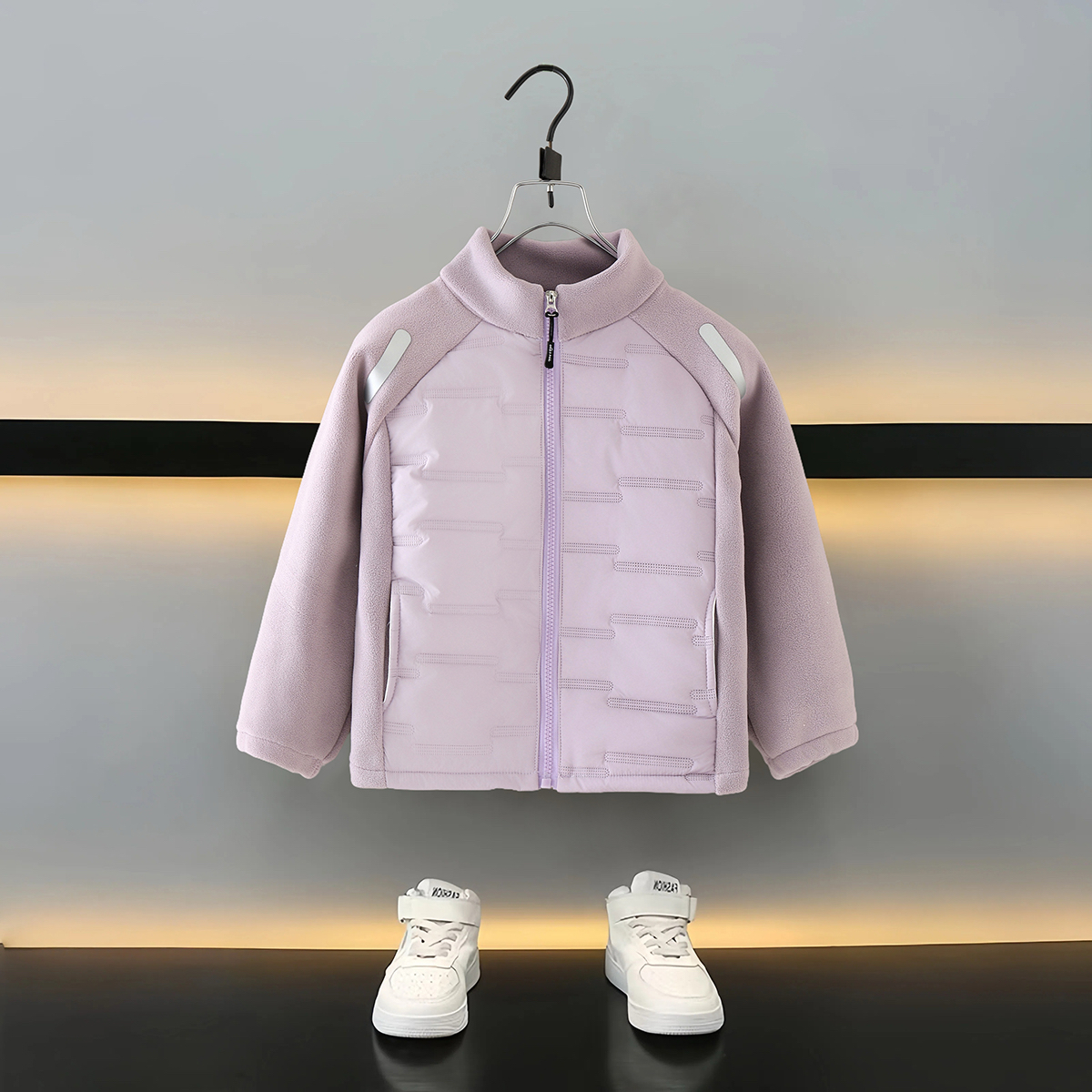 男女童立领休闲风加厚校服神器时尚棉服常规款棉袄保暖儿童女童