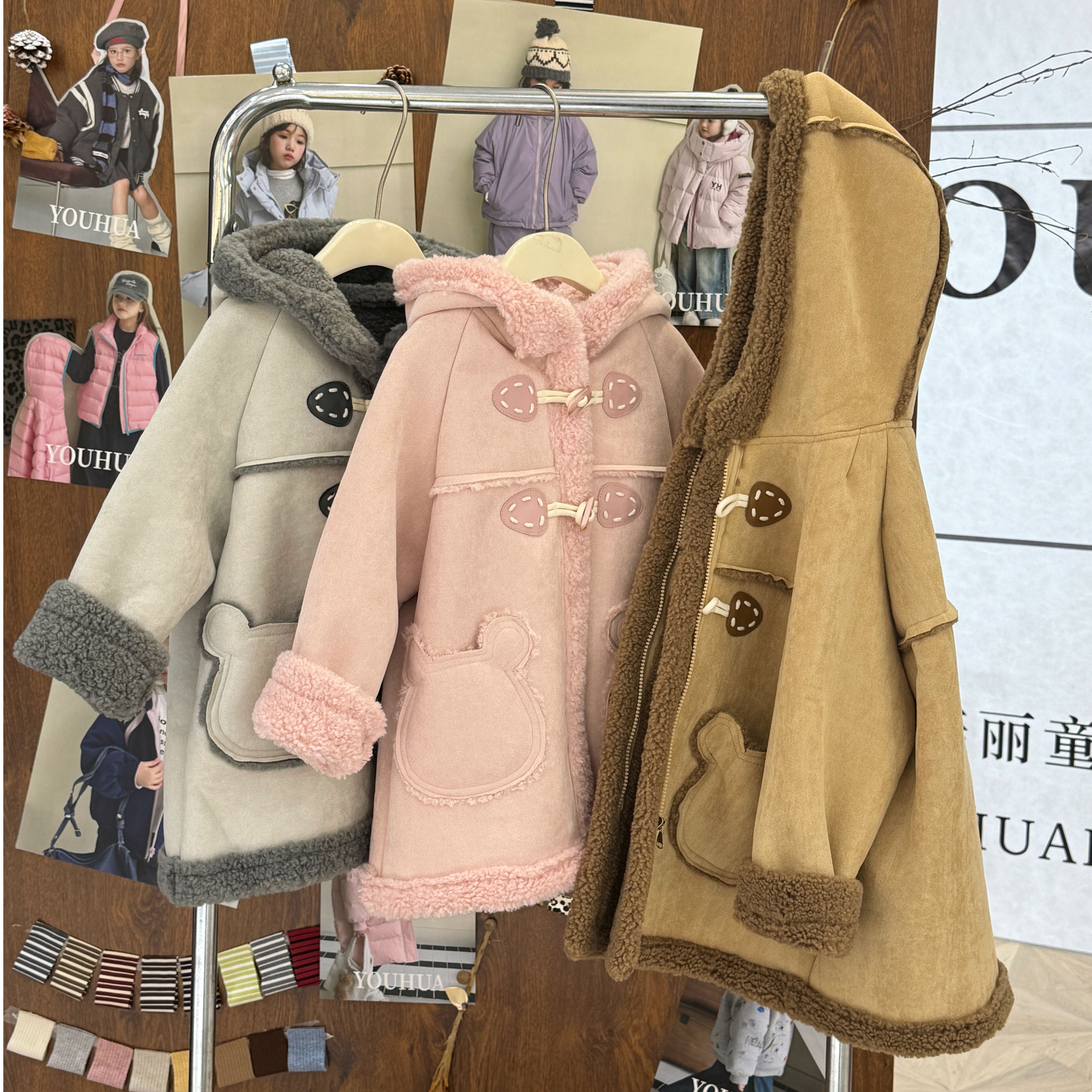 尤画2025冬季新款女童加绒外套68460