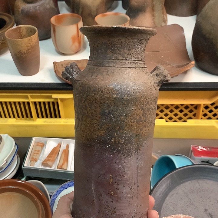 备前烧花瓶一个摆件