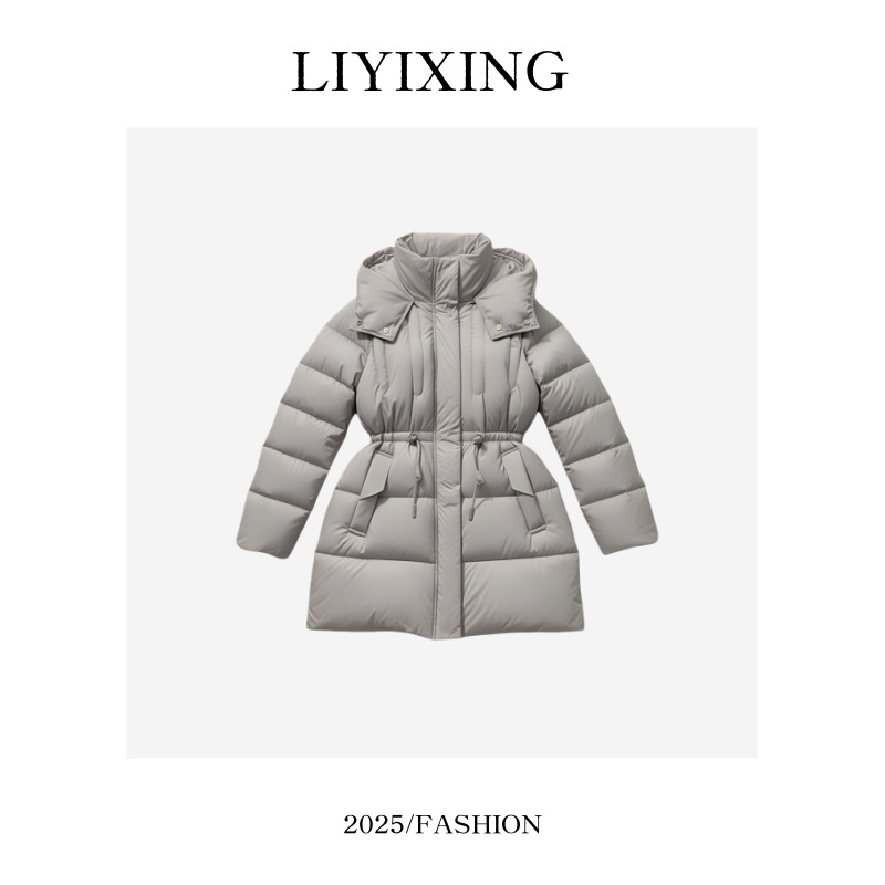 《李易行》泡芙羽绒服女款90鹅绒连帽收腰保暖外套YS-19098