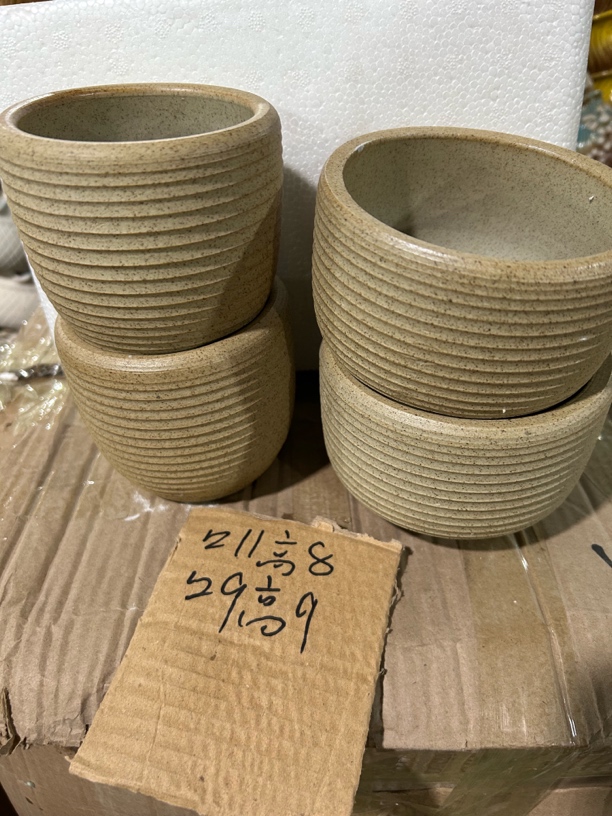 素陶手工多肉花盆组合螺旋纹理简约大口径透气适合花卉绿植