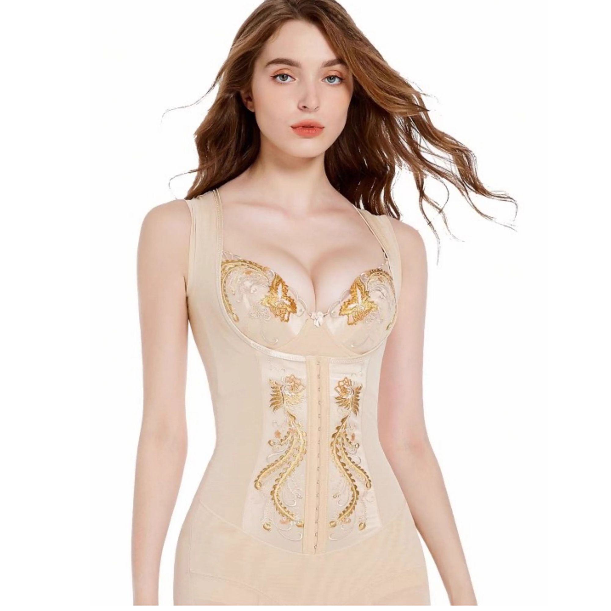 鸿运当头肤色身材管理器连体衣短文胸薄款美体束身美体衣体雕衣