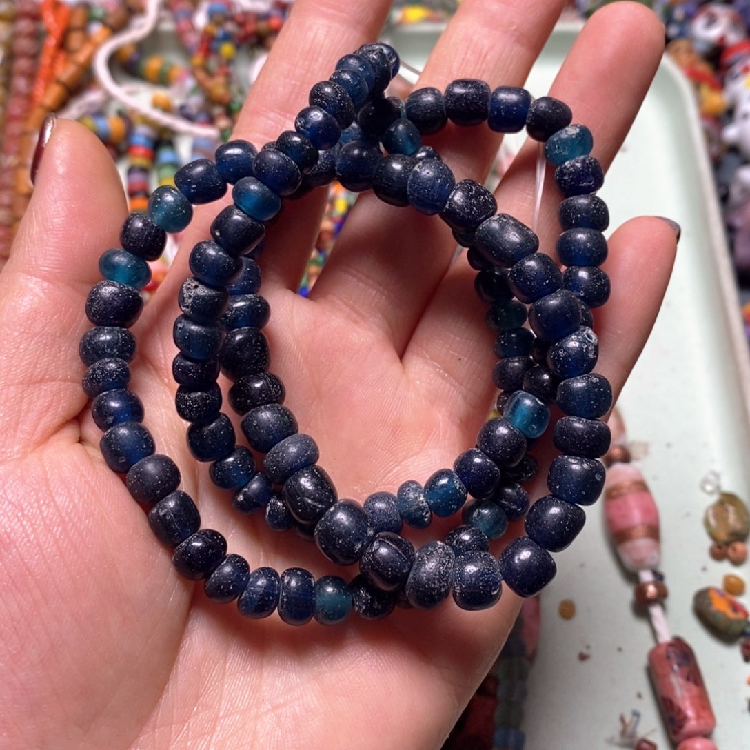 琉璃颈饰印度尼西亚老链子