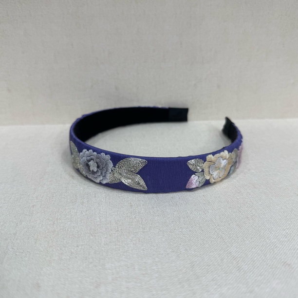 【缠枝花纹手工刺绣发箍】非遗苏绣 手工拎缝 国风配饰