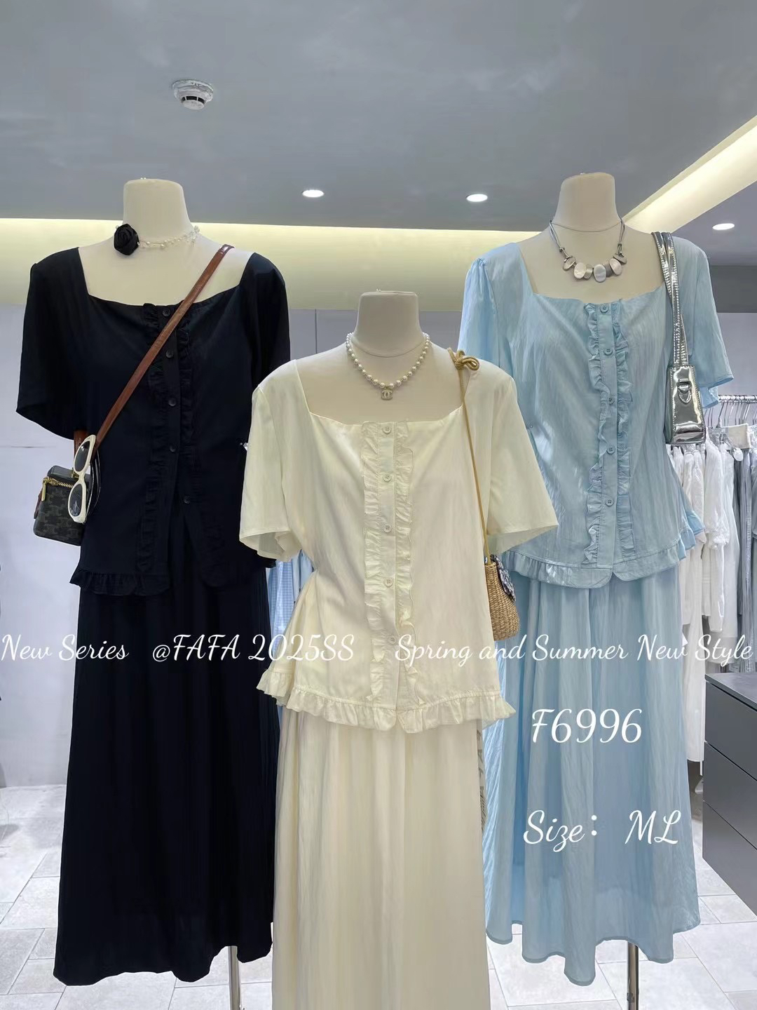 【肉思RS】FAFA家大码女装夏季新款短袖上衣➕半裙两件套套装