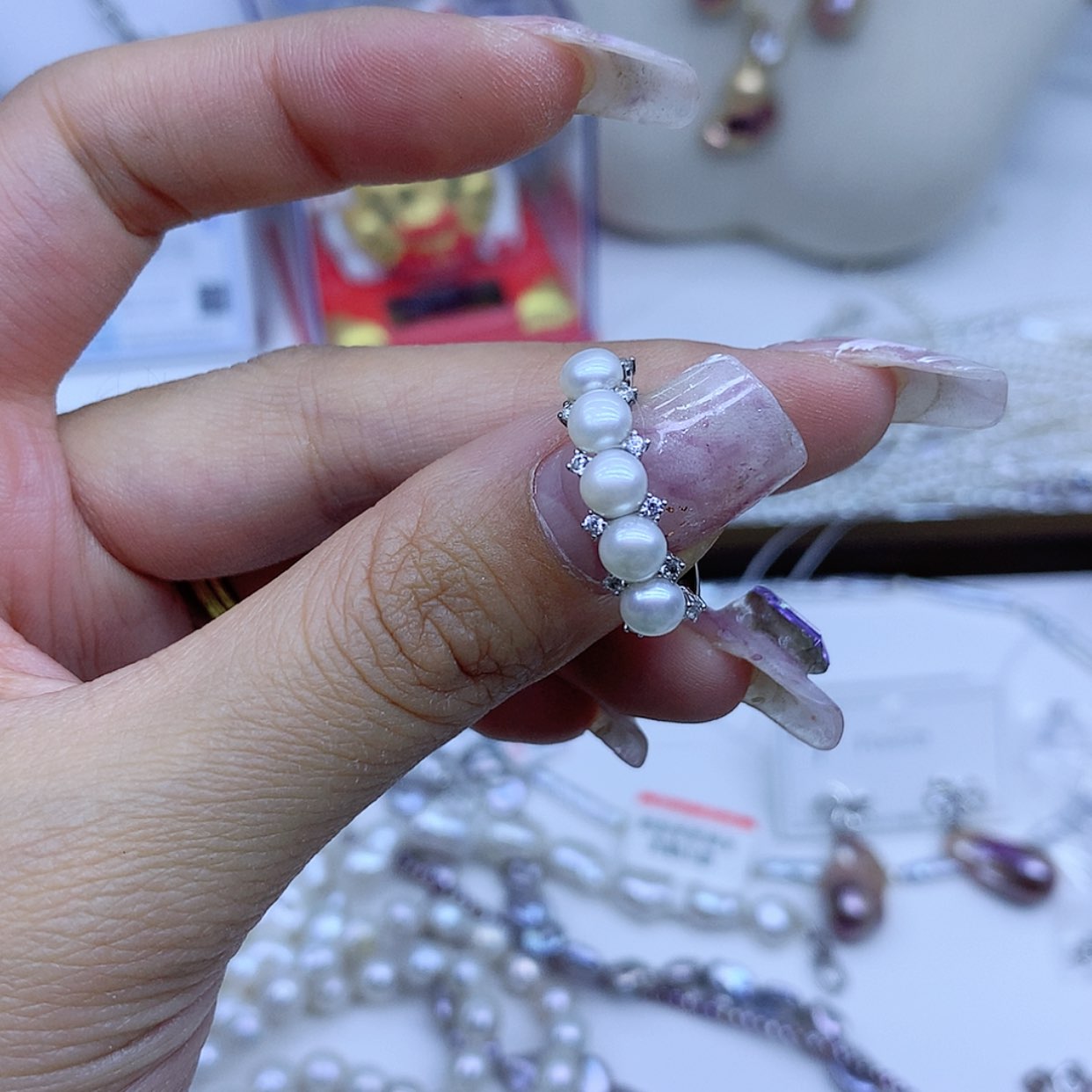【闪购商品】淡水珍珠戒指银S925镶嵌
