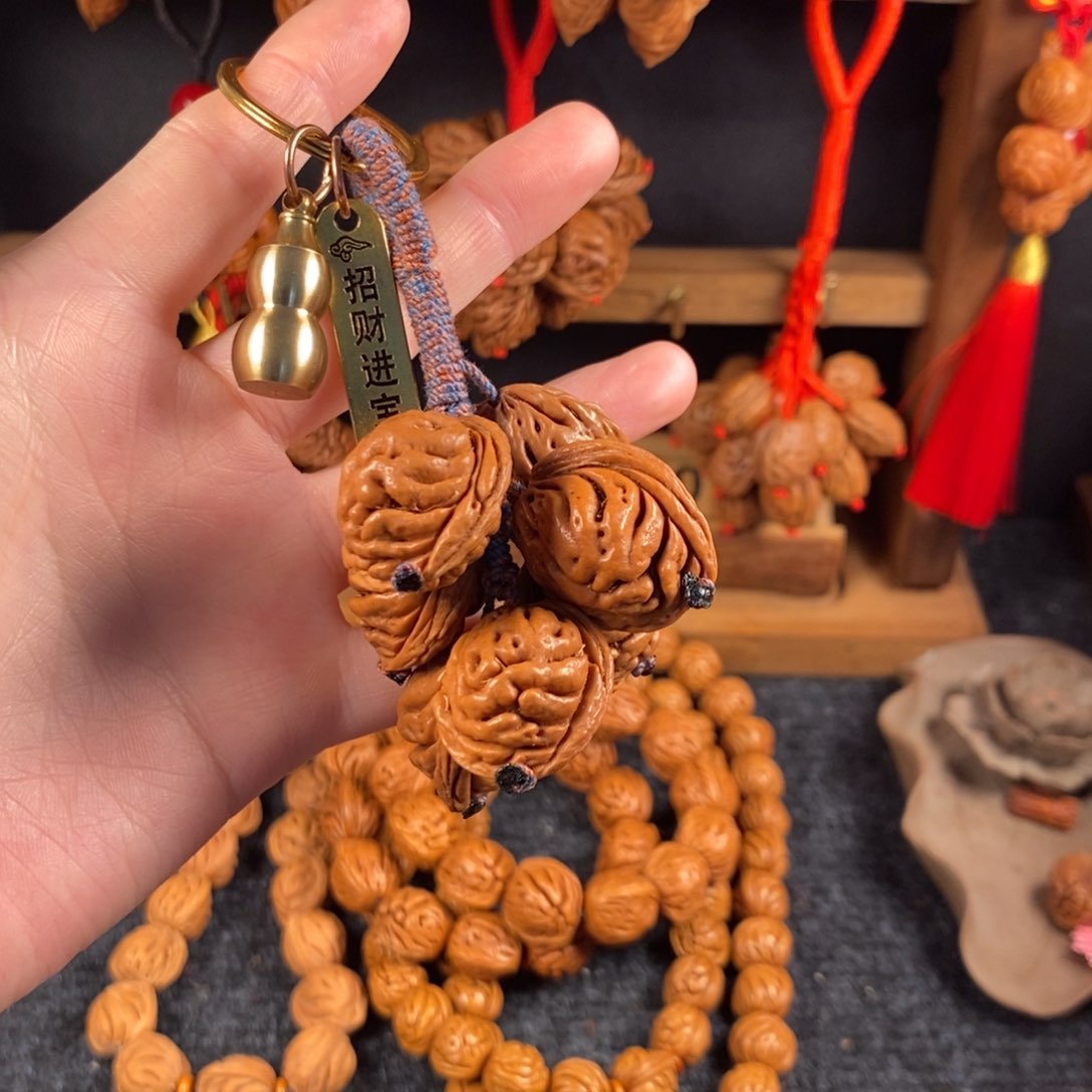 吊坠桃核桃枭挂件