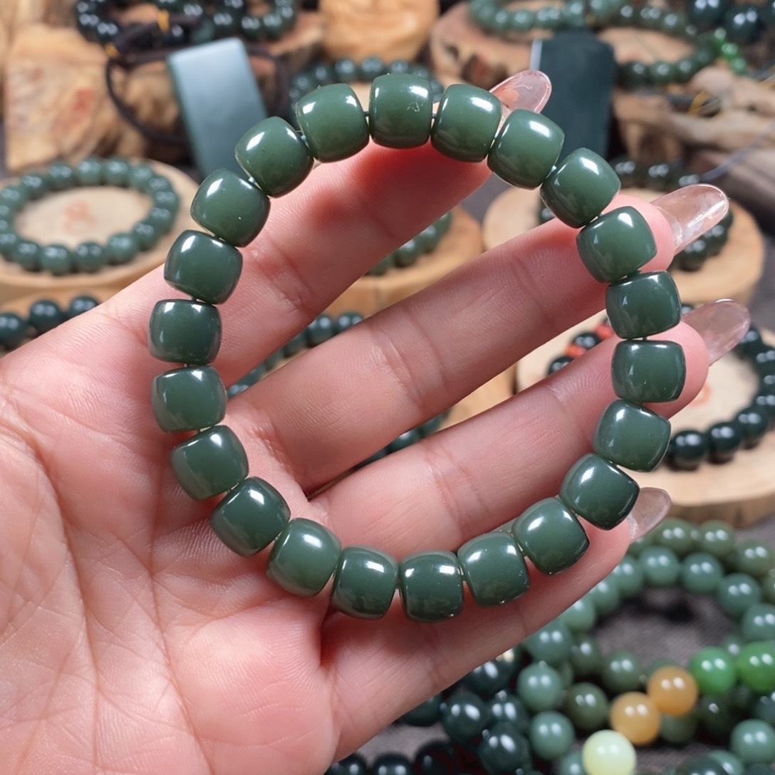 和田玉（青玉）手链未镶嵌