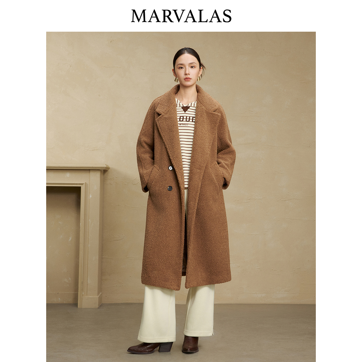 【珊珊专属】毛呢外套女冬季时尚气质翻领设计百搭加厚大衣