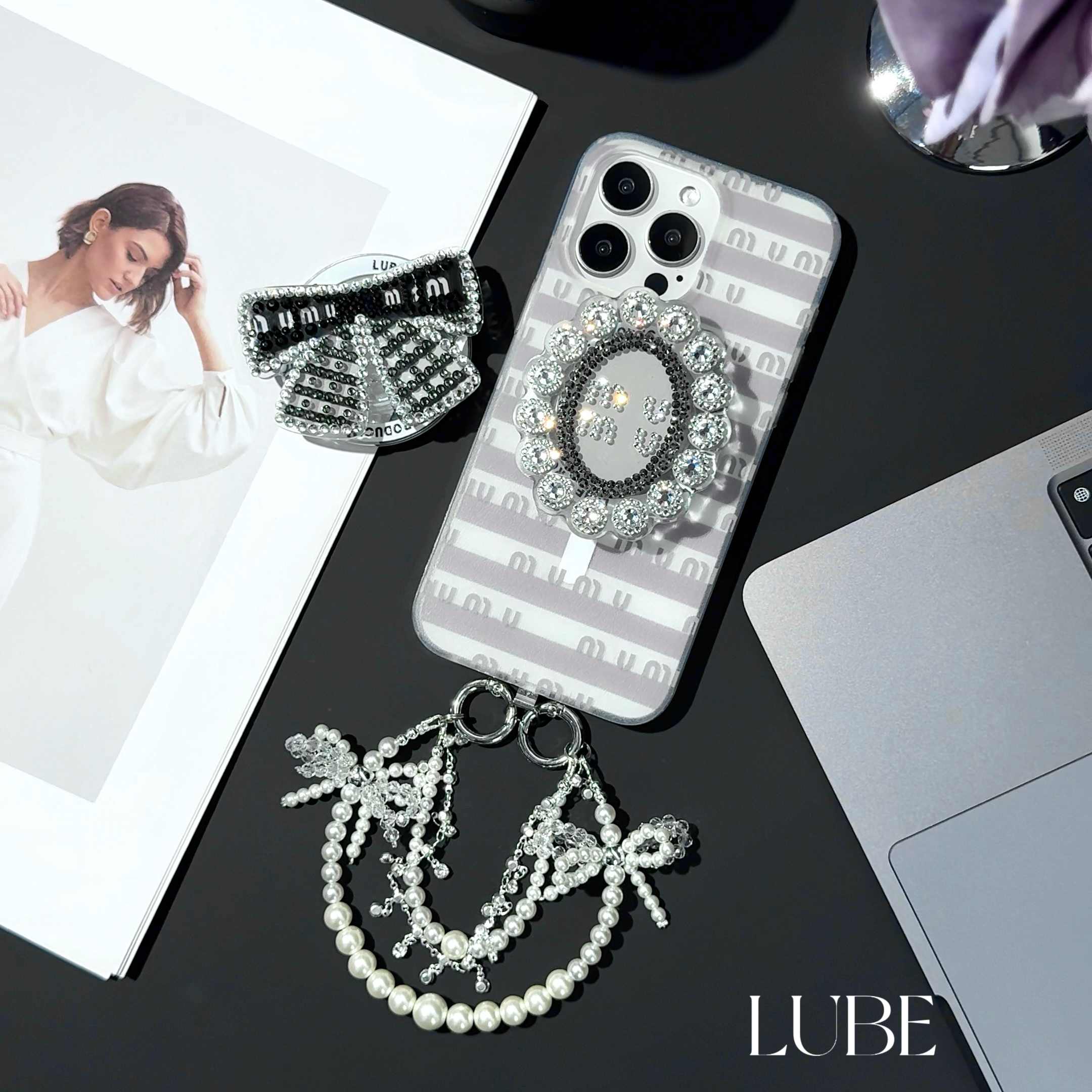 【miu系千金】高定皮质IMD手工磁吸壳适用于iPhone16promax/15/14