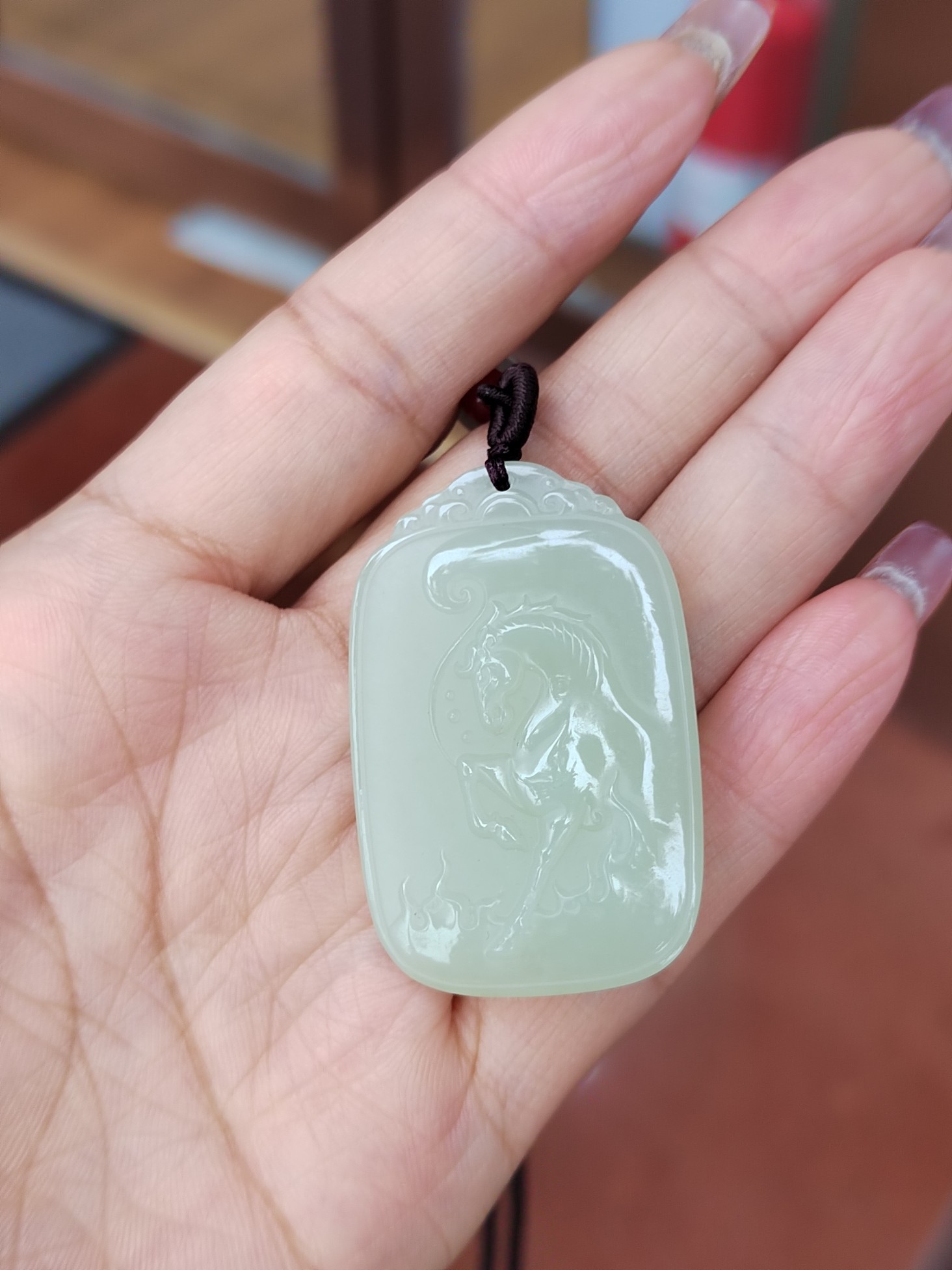 天然和田玉十二生肖守护神属马挂件玉石本命佛玉佩吊坠女士项坠