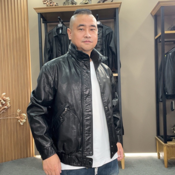 立翻领真皮皮衣030油蜡牛皮夹克小扩版休闲外套中青年男士热销款