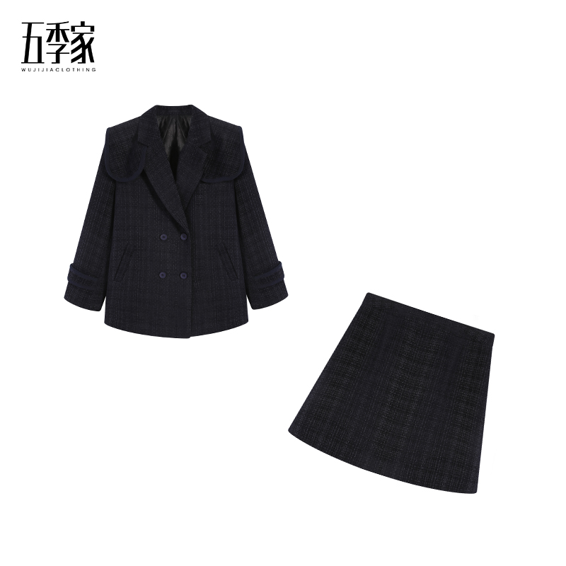 周周-2025春季新韩系胖妹妹显瘦加厚外套遮肉半裙两件套ZL41113