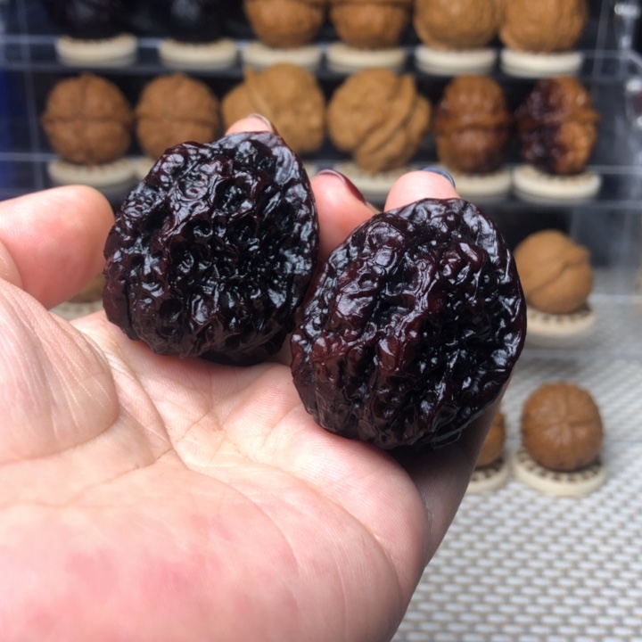 弘***料把件文玩核桃555霸王枪金蟾