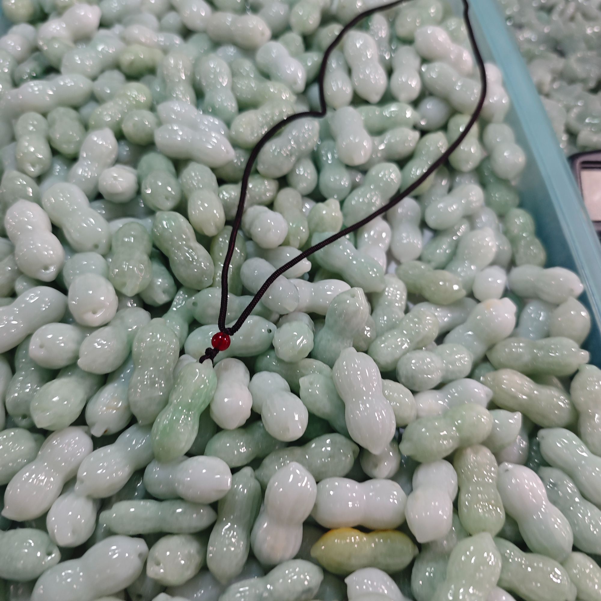 天然A货翡翠花生吊坠-d456-1-多样性发一