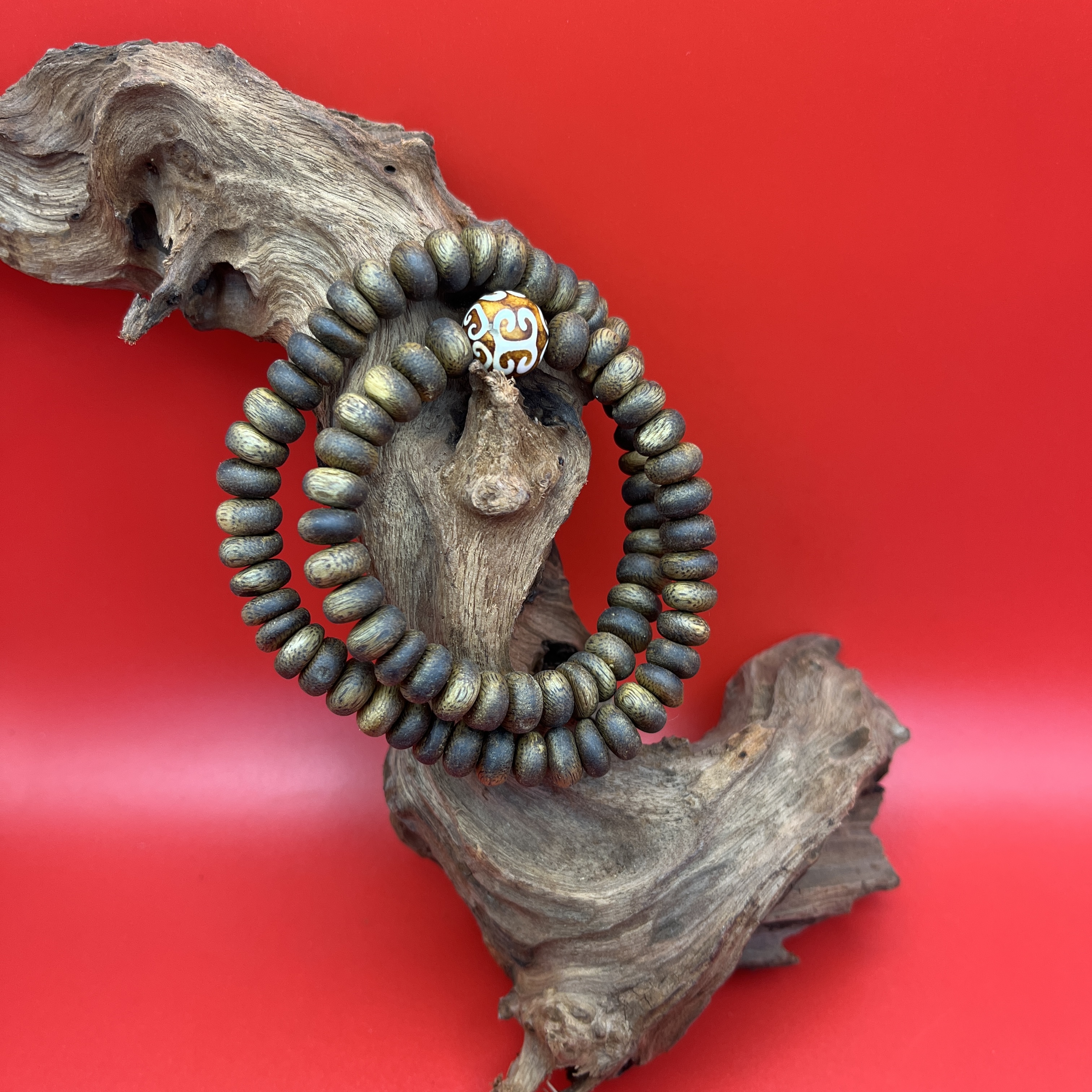 沉香【金算盘】DIY定制 0.8双圈算盘珠白棋楠沉香手串（多样性发一）