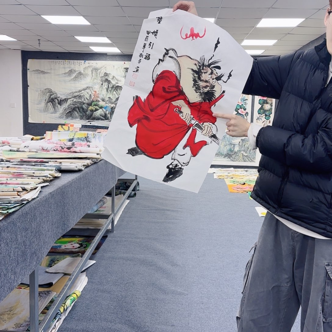 国画作品小姐姐放漏中