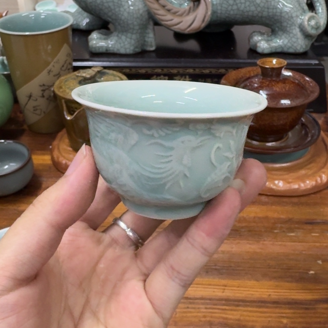龙泉青瓷茶具微瑕9199凤