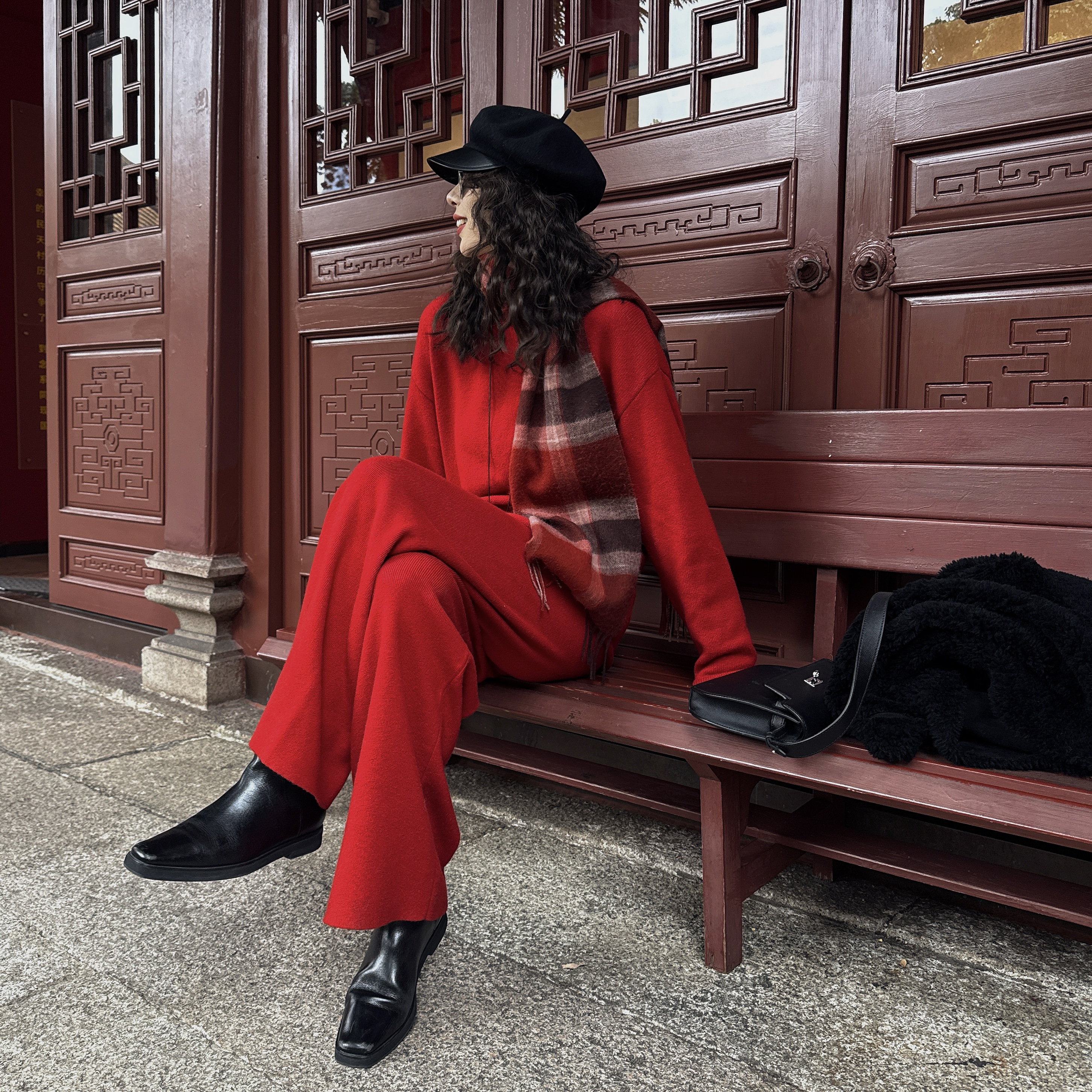 D&MX 肌理疗愈精织细密松弛暖羊毛针织高个子套装C27111