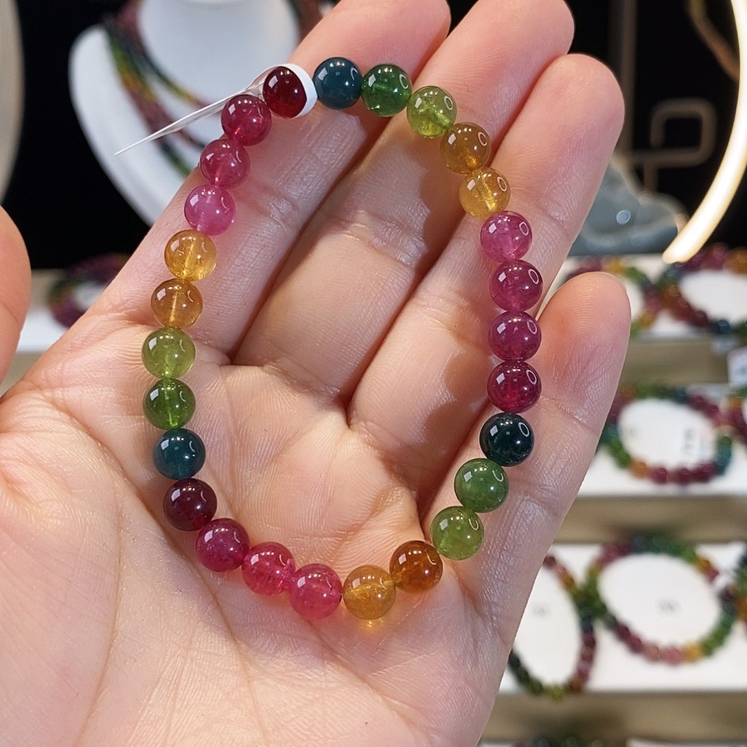 碧玺手串未镶嵌G2615065素圈颜色微差