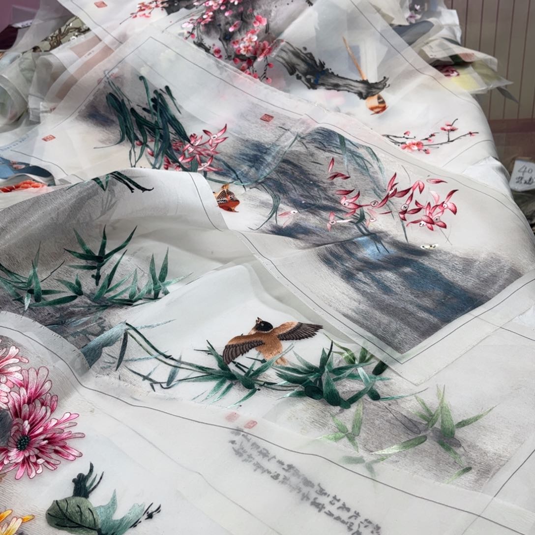 刺绣栀*纯手工制作工艺制作