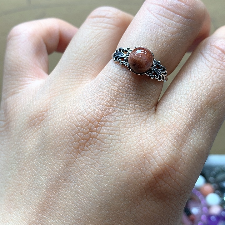 水晶水晶戒指银S925镶嵌