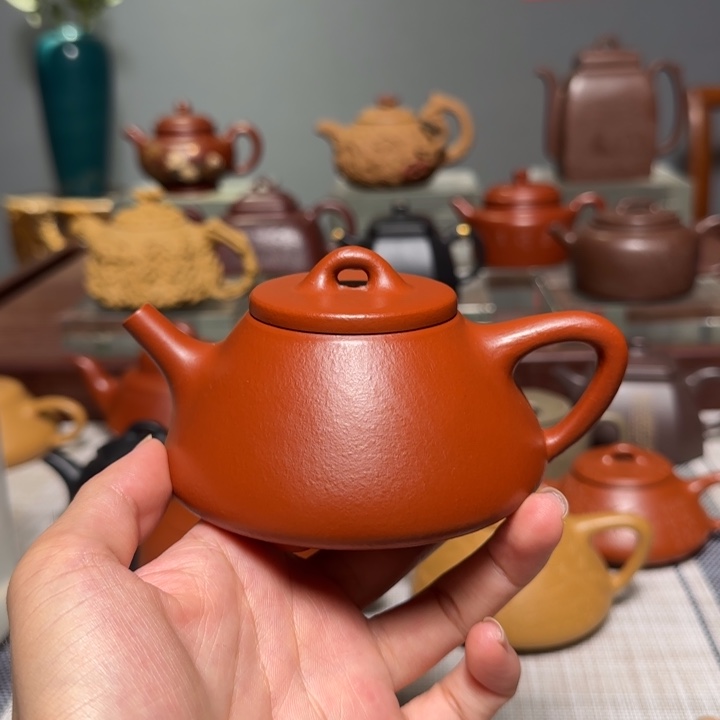 茶壶紫砂全手工小煤窑朱泥子冶石瓢 200cc
