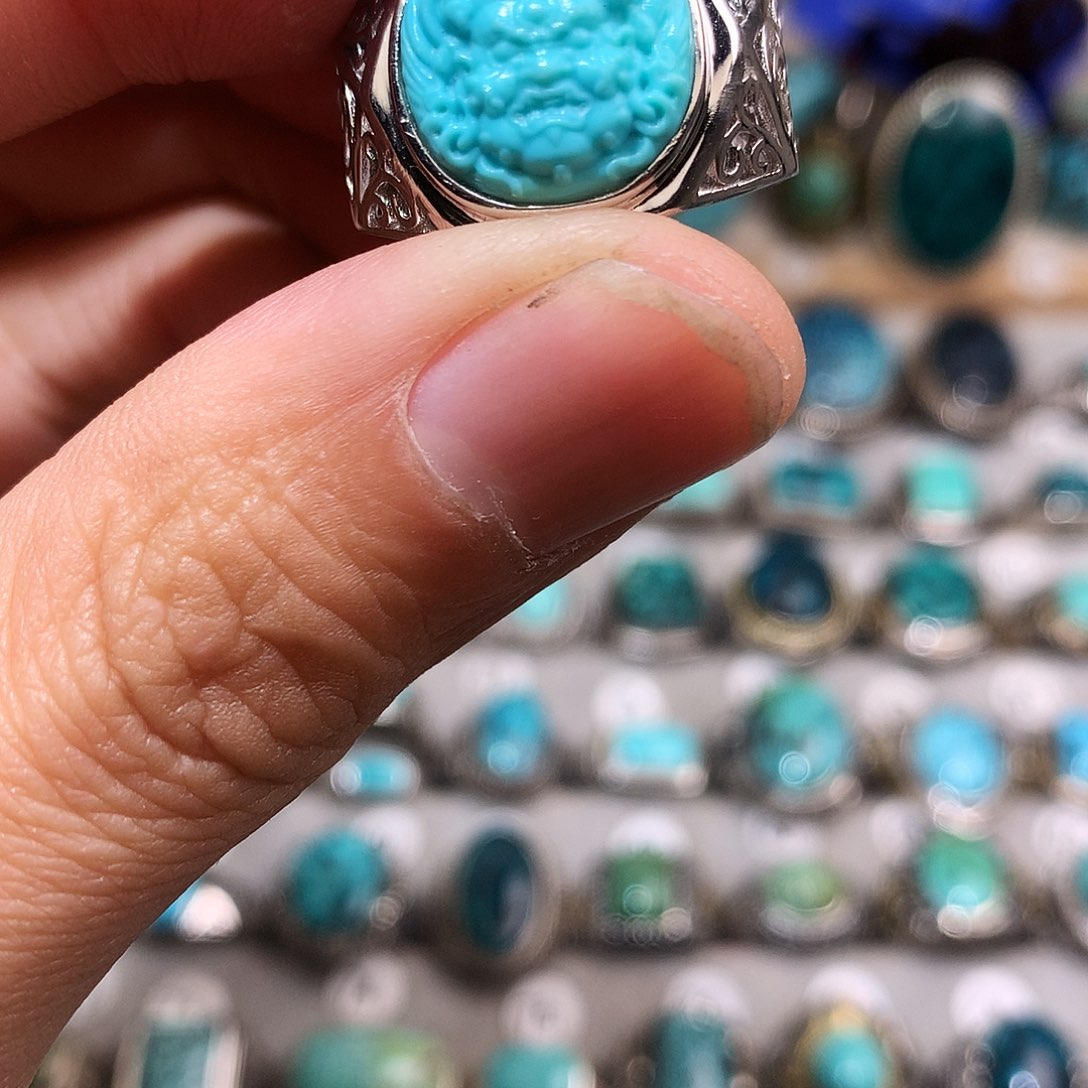 绿松石挂件银S925镶嵌