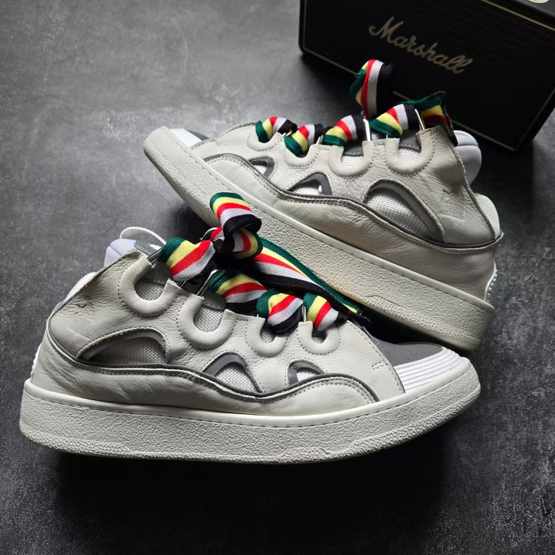 99新 LANVIN 44码 灰白 面包鞋 